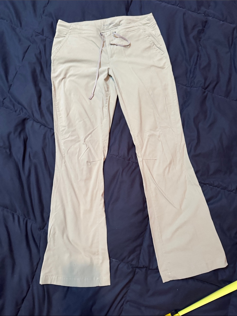 Women’s Drawstring Waist Flare Pants - beige